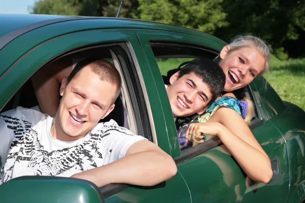 Friends in car — Stock Photo, Image