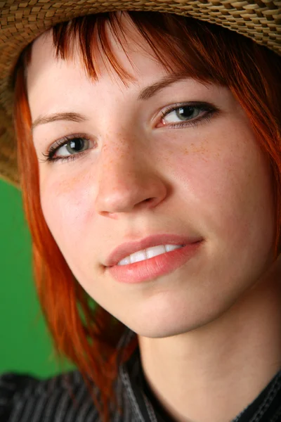 붉은 머리를 가진 여자의 초상화 — 스톡 사진