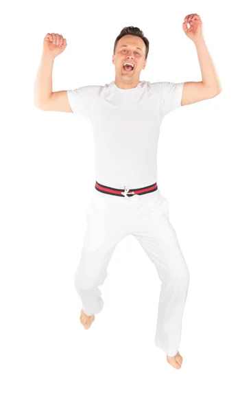 Homem de esportes saltos terno — Fotografia de Stock