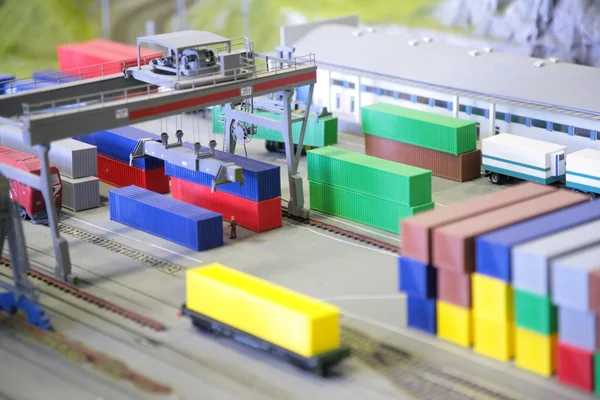 Modelo de estación de tren de mercancías — Foto de Stock