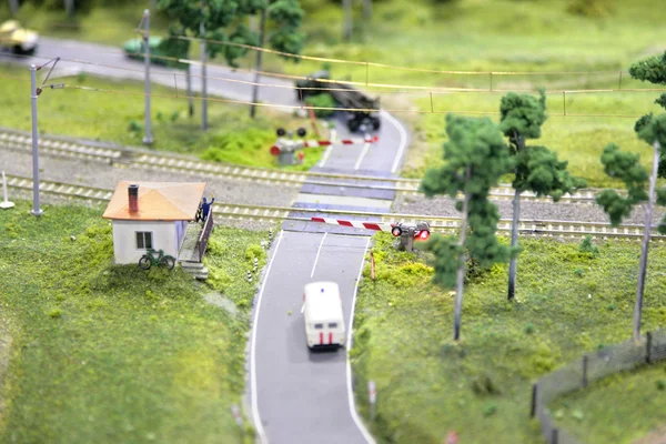 Railway crossing miniature — Stock Photo, Image