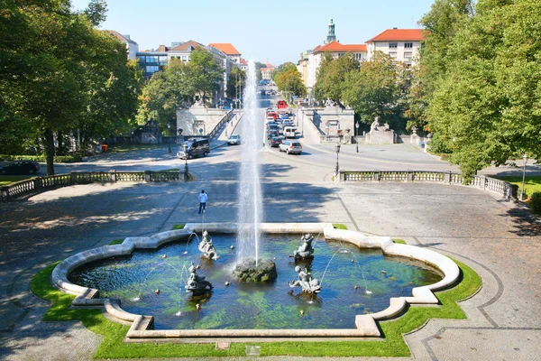 Fontanna w parku, Monachium — Zdjęcie stockowe