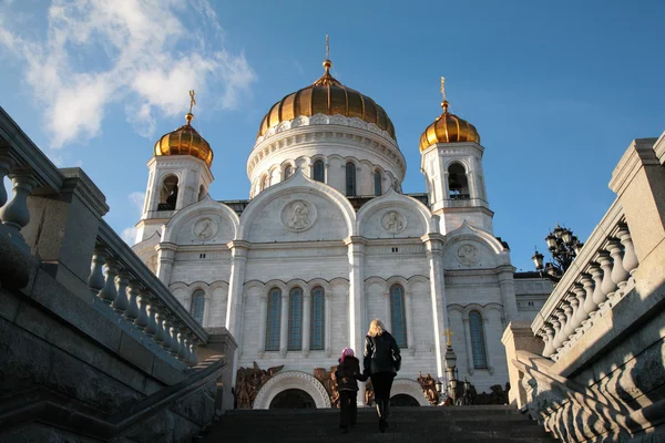 At temple of Christ of Savior in Moscow — Stock Photo, Image
