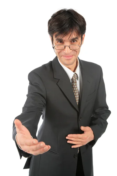 Businessman with stretched hand — Stock Photo, Image