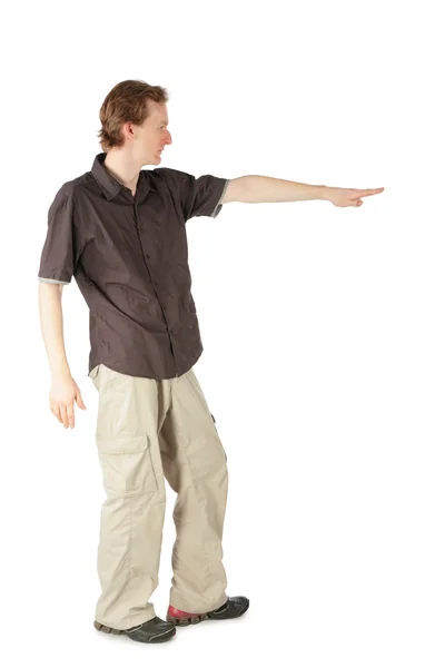 Mężczyzn, wskazując ręką — Zdjęcie stockowe