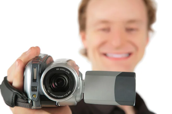 Homem com câmara de vídeo — Fotografia de Stock
