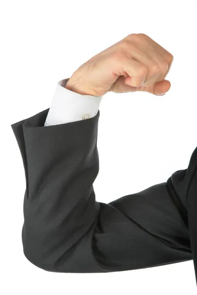 Сжатый кулак, рука в деловом костюме — стоковое фото