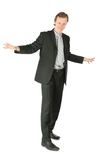 Standing businessman with separated hands — Stock Photo, Image