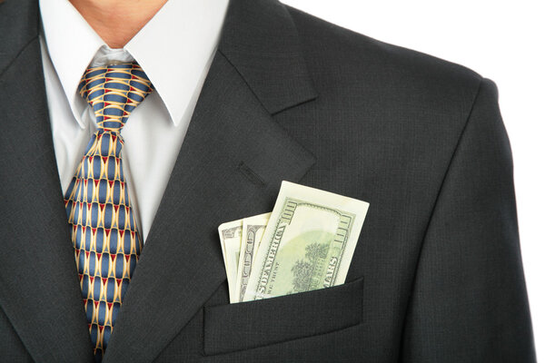 Доллары в кармане пальто
