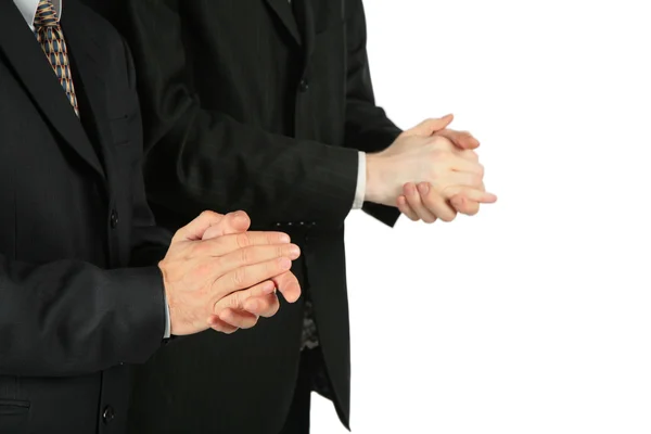 Two applauding men in suit — Stock Photo, Image