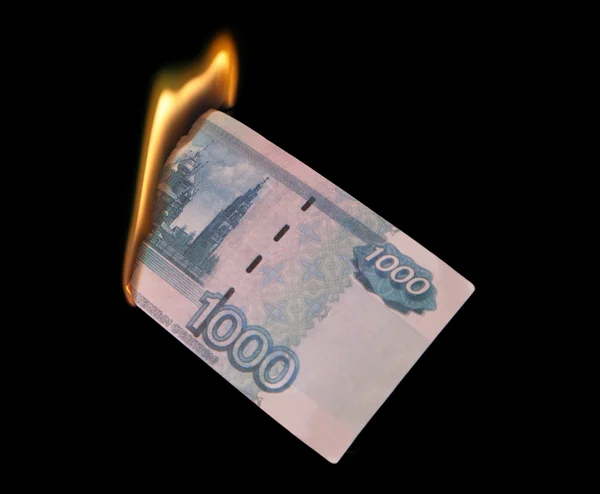 Duizend roebel verbranden — Stockfoto