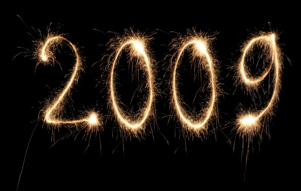 2009 new year number sparkler — Stock Photo, Image