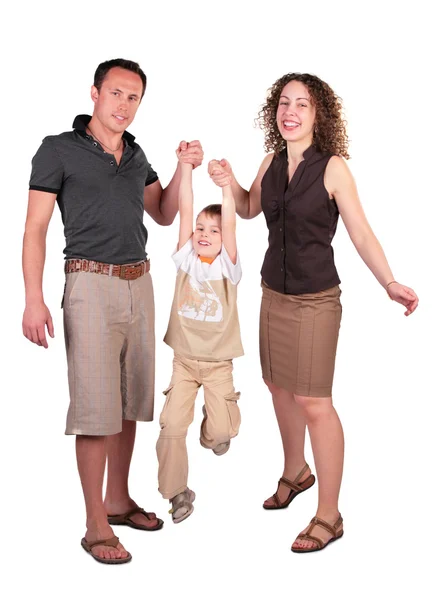 Mother with father have lifted son for hands Stock Image