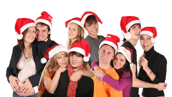 クリスマス多くのカップルのグループ ストックフォト