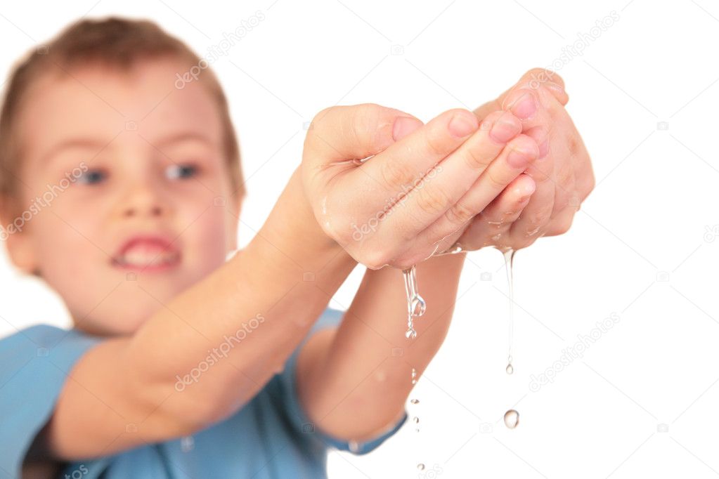 Child with water drops