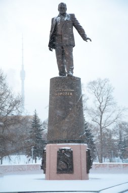 Monument to Sergey Pavlovich Korolev in Moscow clipart