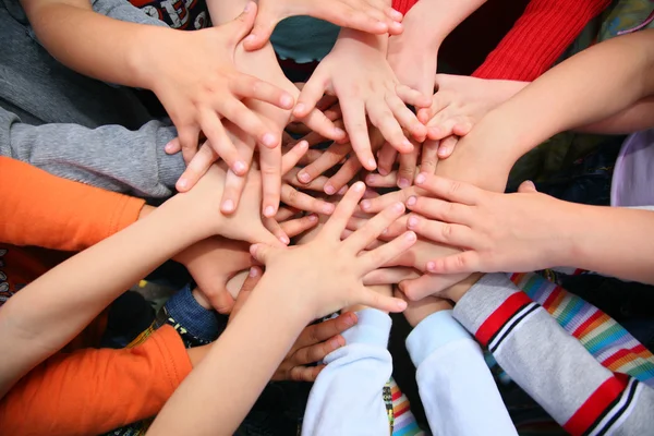 Children have combined hands together — Stock Photo, Image