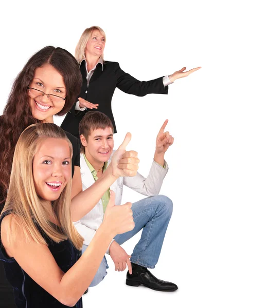 Group gesturing showing — Stock Photo, Image