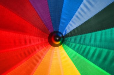 Open multi-colored umbrella shot closeup clipart