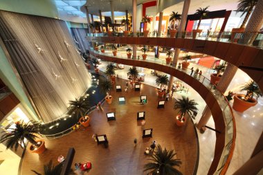 DUBAI - APRIL 18: Interior View of Dubai Mall, one of largest ma clipart