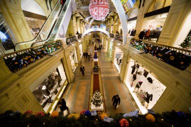 MOSCOW, RUSSIA - DECEMBER 5: New Year's interior in GUM. GUM is clipart