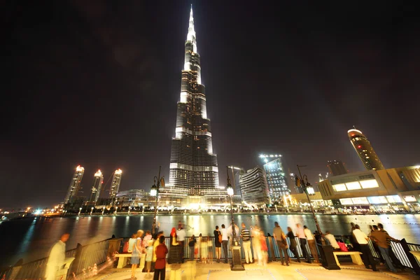 Gedung pencakar langit Burj Dubai dan tempat wisata umum terlihat, Dubai, Unit — Stok Foto