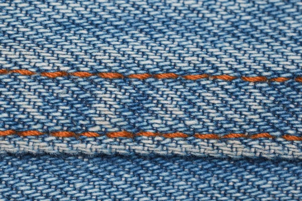Stück Struktur aus blauem Denim-Stoff — Stockfoto