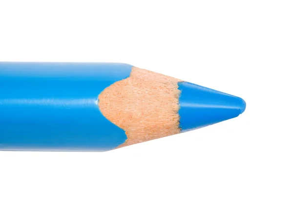 Фрагмент голубого карандаша на белом фоне — стоковое фото
