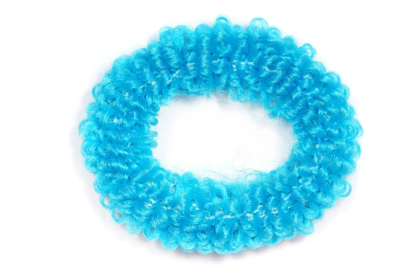 Blu scrunchies per capelli isolati su sfondo bianco — Foto Stock