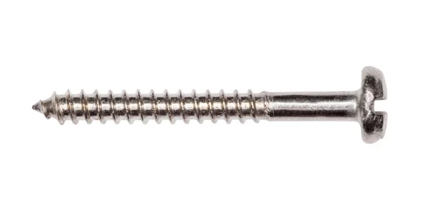 One shiny screw isolated on white background — Stock Photo, Image