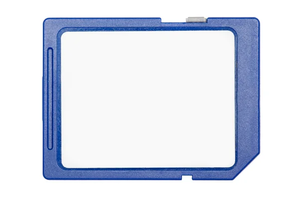 白の背景に分離された青の sd メモリー カード — ストック写真