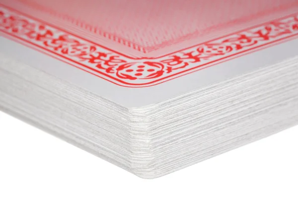 Fragment of exactly combined deck of playing cards — Stock Photo, Image