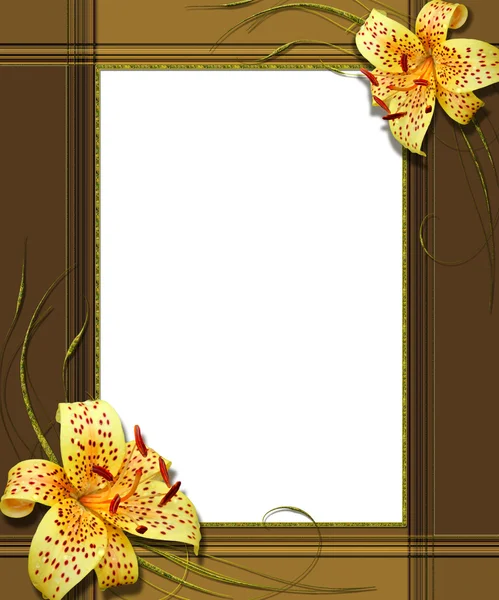 Portrait frame with lily collage