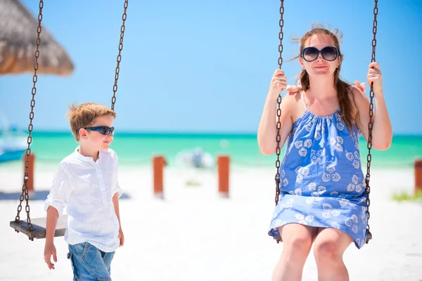 Mother and son at playground — Stock Photo, Image