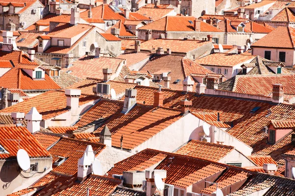 Dubrovnik oude stad rode daken — Stockfoto