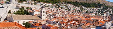 Dubrovnik old town red roofs clipart