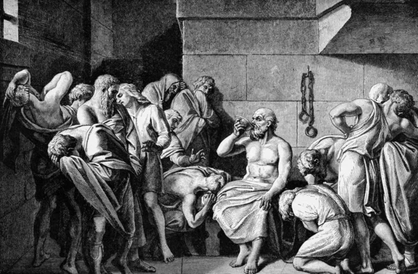 Sokrates trinkt das Konium — Stockfoto