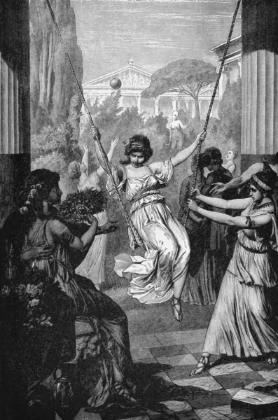 Αθλήματα του αρχαία ελληνική κορίτσια — Φωτογραφία Αρχείου