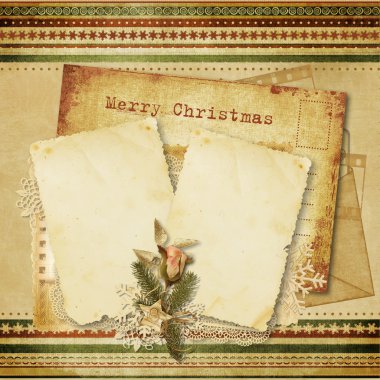 Christmas vintage greeting card clipart