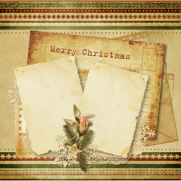 Noel vintage tebrik kartı — Stok fotoğraf