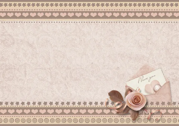Cartão de Valentim com espaço para foto e texto — Fotografia de Stock
