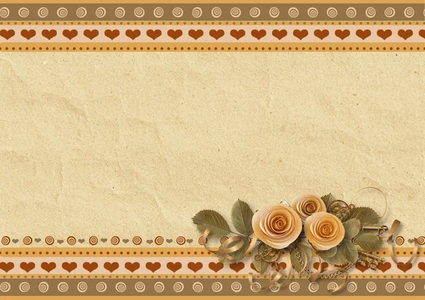 Cartões de saudação com rosas — Fotografia de Stock