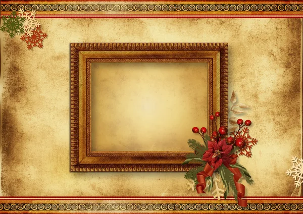 Vánoční přání s rámečkem — Stock fotografie