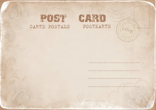 Vintage postcard back — Stock Photo, Image