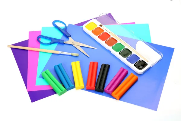 Barvy a tužky — Stock fotografie