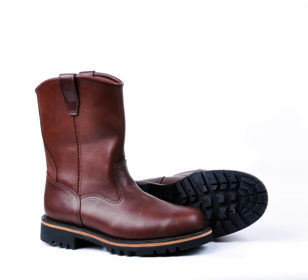 Braune Schuhe für Männer auf weißem Hintergrund — Stockfoto