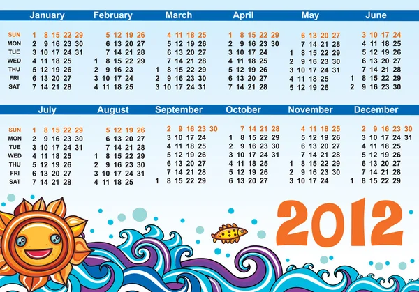 Decorative calendar for 2012 — Stock Vector