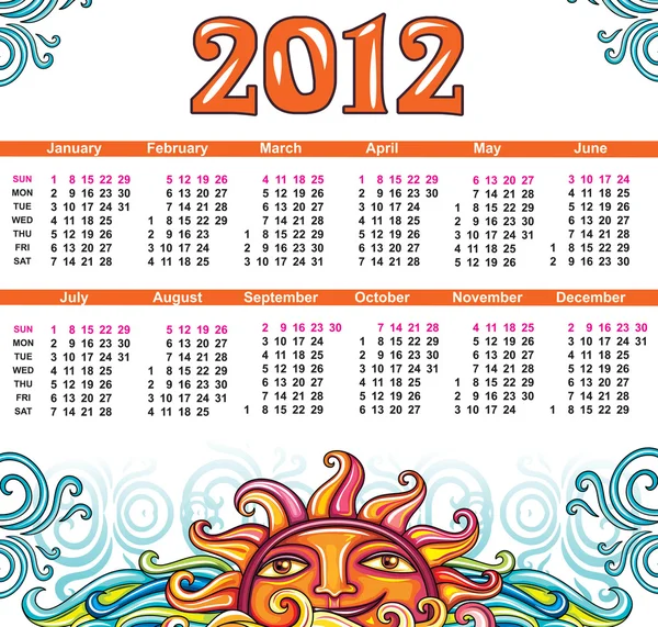 Cesestial calendar for 2012 — Stock Vector