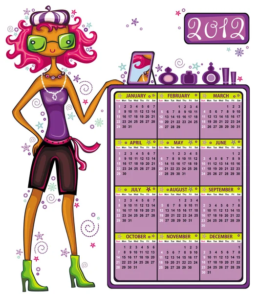 2012 mode kalender — Stockvector