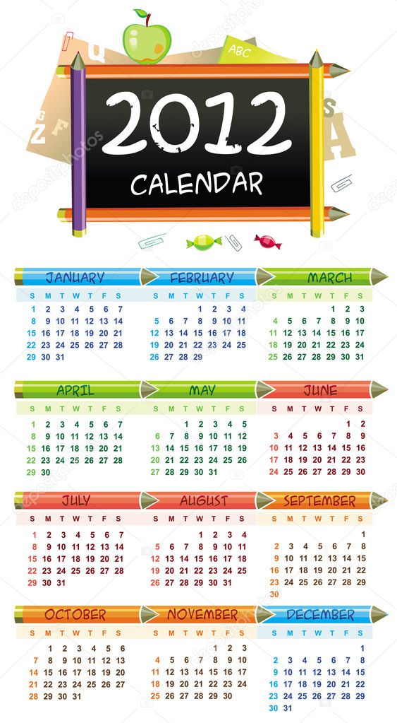 Educational calendar for 2012